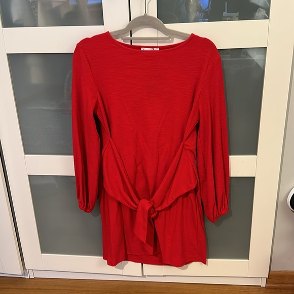 R.Vivimos Women's Cotton Long Sleeve Elegant Knitted Tie Waist Sweater Dress - Picture 5 of 12